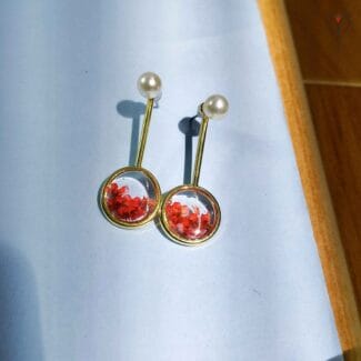 Close up Handmade Blush Ember Earrings