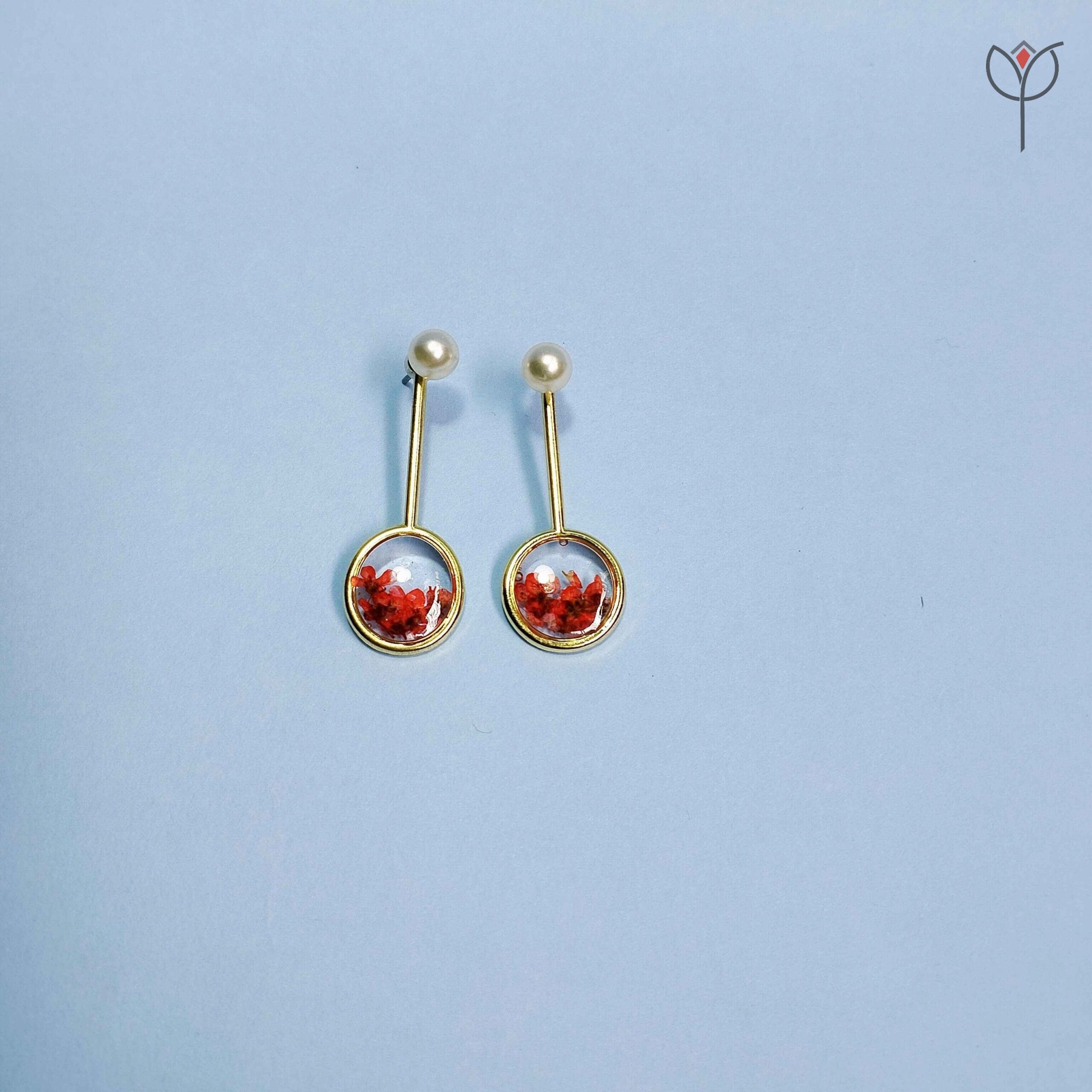Blush Ember Earrings in full frame