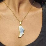Celestia Wing Pendant styled on model