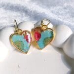 Floral Heart Resin Earring lightweight heart-shaped design