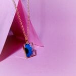 Details of Ocean Blossom Pendant – botanical resin necklace