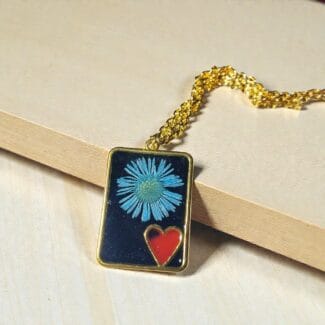 Front view of Red Heart Bloom Pendant