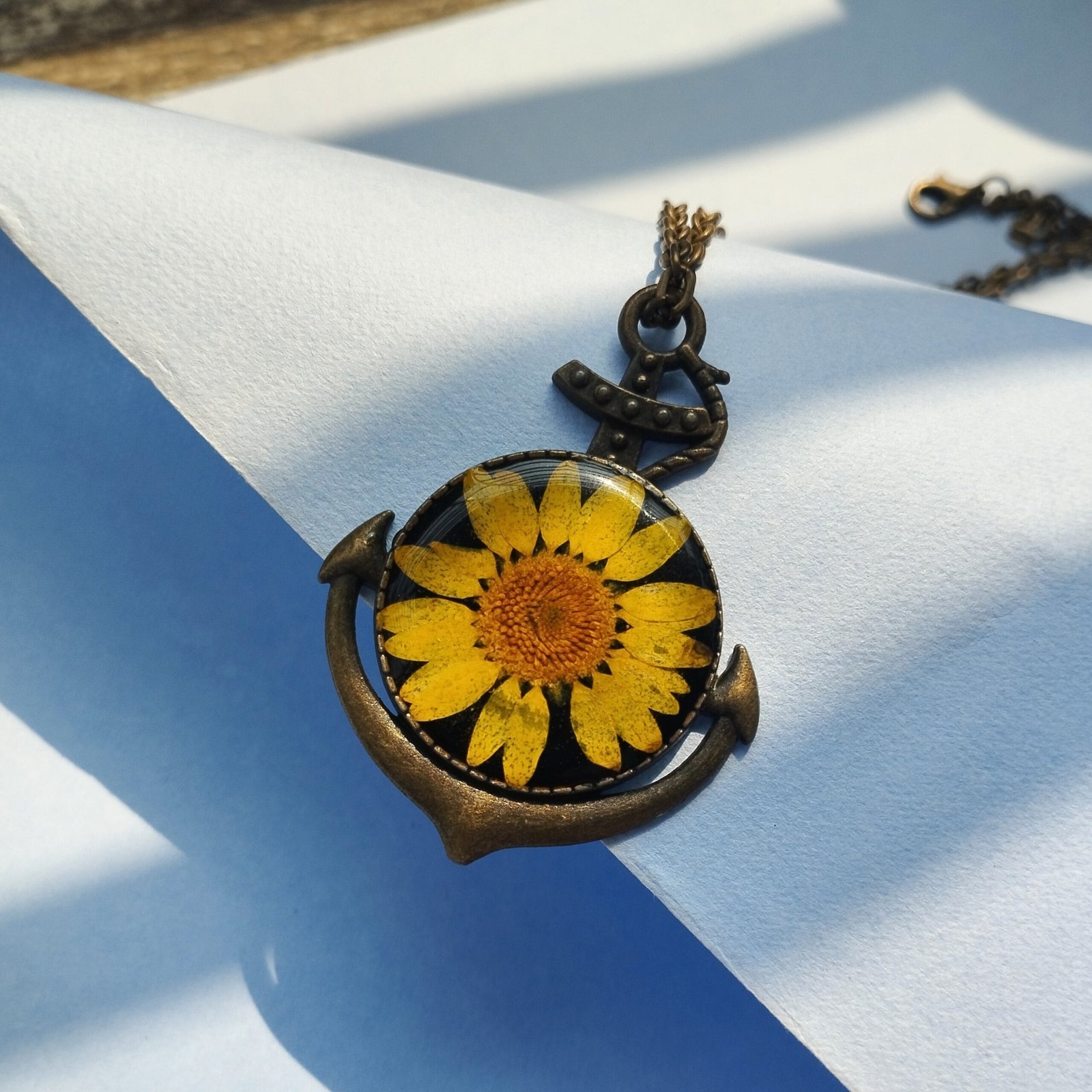 Back view of Sunny Anchor Pendant