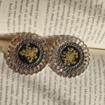 Silver Antique Anne's Jhumka crafted with real dried flowers