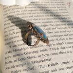 Antique Blue Lace resin ring delicate blue Queen Anne’s Lace flower