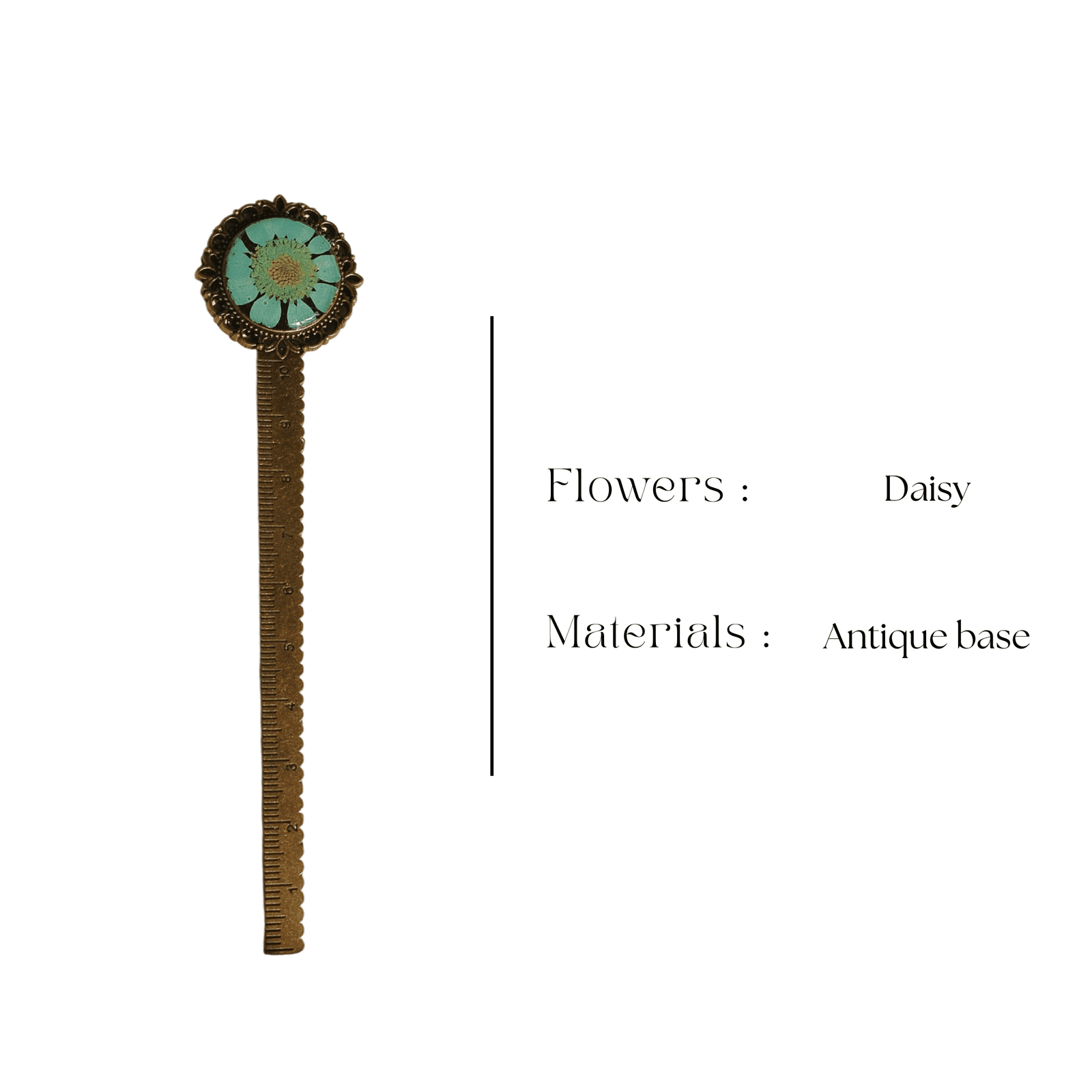 antique-daisy-bookmark-scale Floral daisy bookmark in scale design