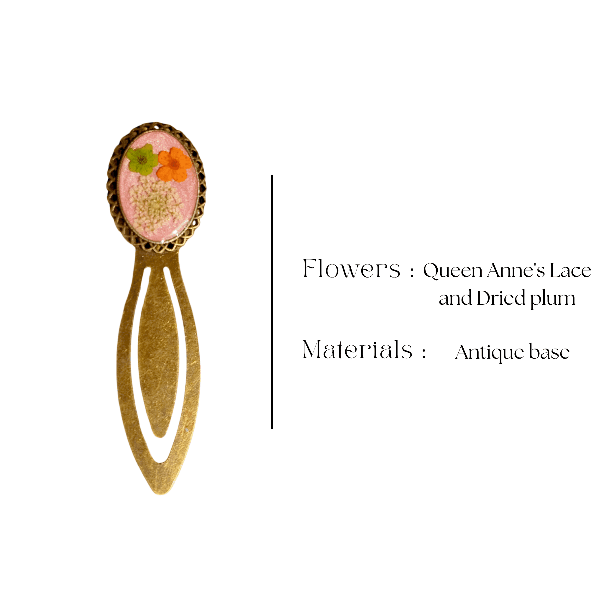 antique-floral-bookmark Handcrafted pressed flower bookmark