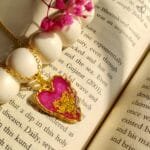 Handcrafted blush resin heart pendant