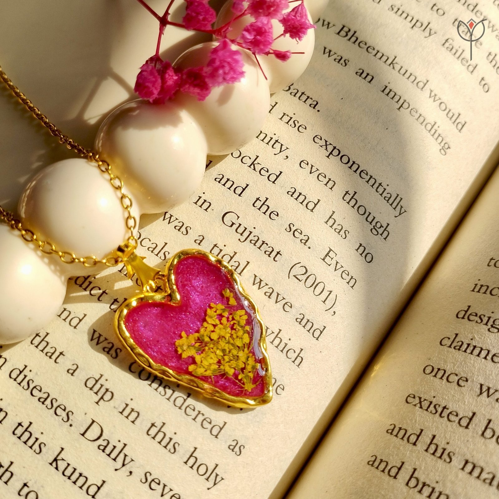 blush-promise-floral-resin-pendant Handcrafted blush resin heart pendant