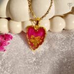 Blush Promise Pendant with real flowers