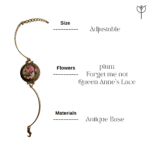 Artisan resin bracelet crafted with mixed botanical flowers