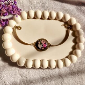 Botanical Harmony resin bracelet made with real wildflowers