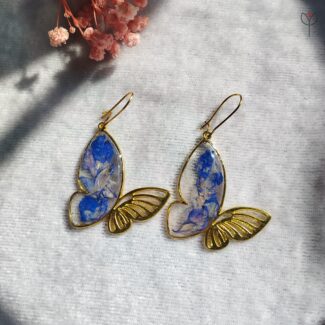 Butterfly Camellia earrings made with real flower