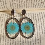 Crystal Daisy Jhumka showcasing real flower