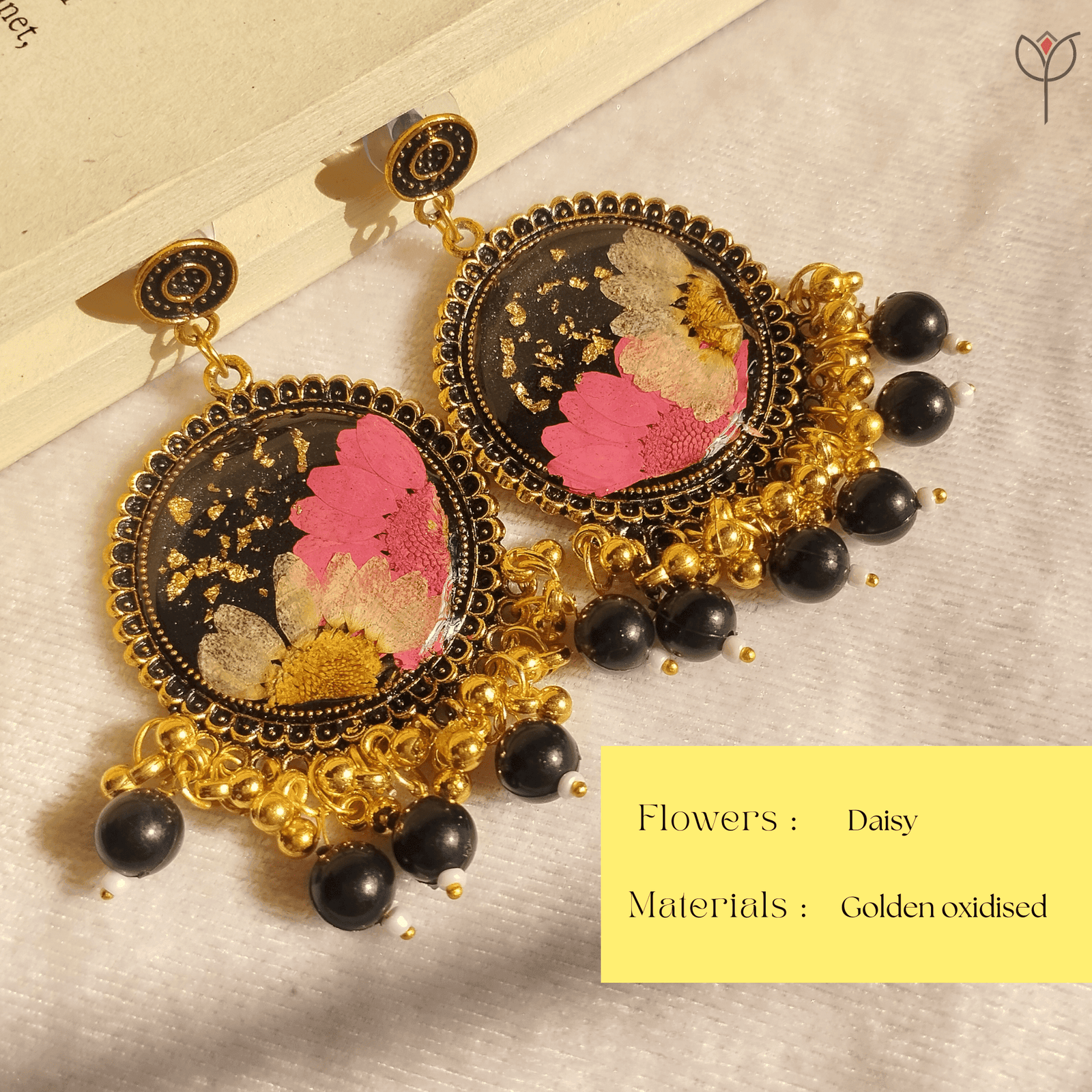 daisy-confetti-jhumka-details Daisy Confetti Jhumka handcrafted resin jewellery details