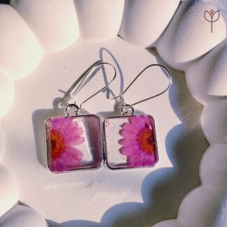 Daisy Window Earrings preserved daisy