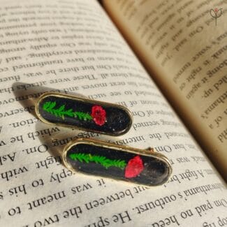 Leafbound resin earrings handcrafted