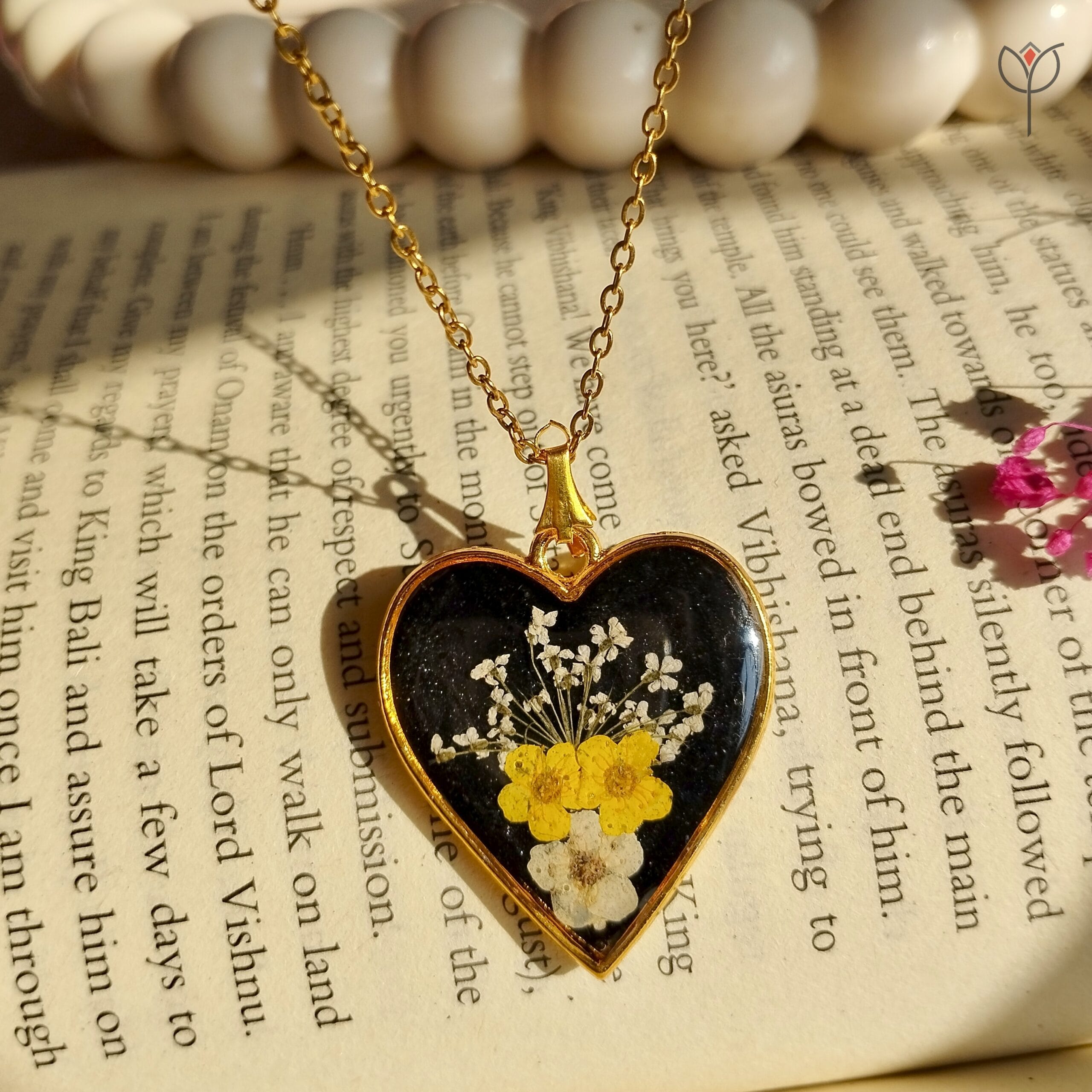 Endless Love Pendant made with real dried flowers