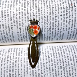 Floral Crown Bookmark with real pressed flowers