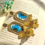 Antique style jhumka featuring Bluebell daisy