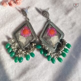 Florentia Resin Jhumka made with real aster