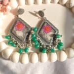 Oxidised silver Florentia Resin Jhumka