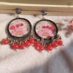Handcrafted floral resin jhumka