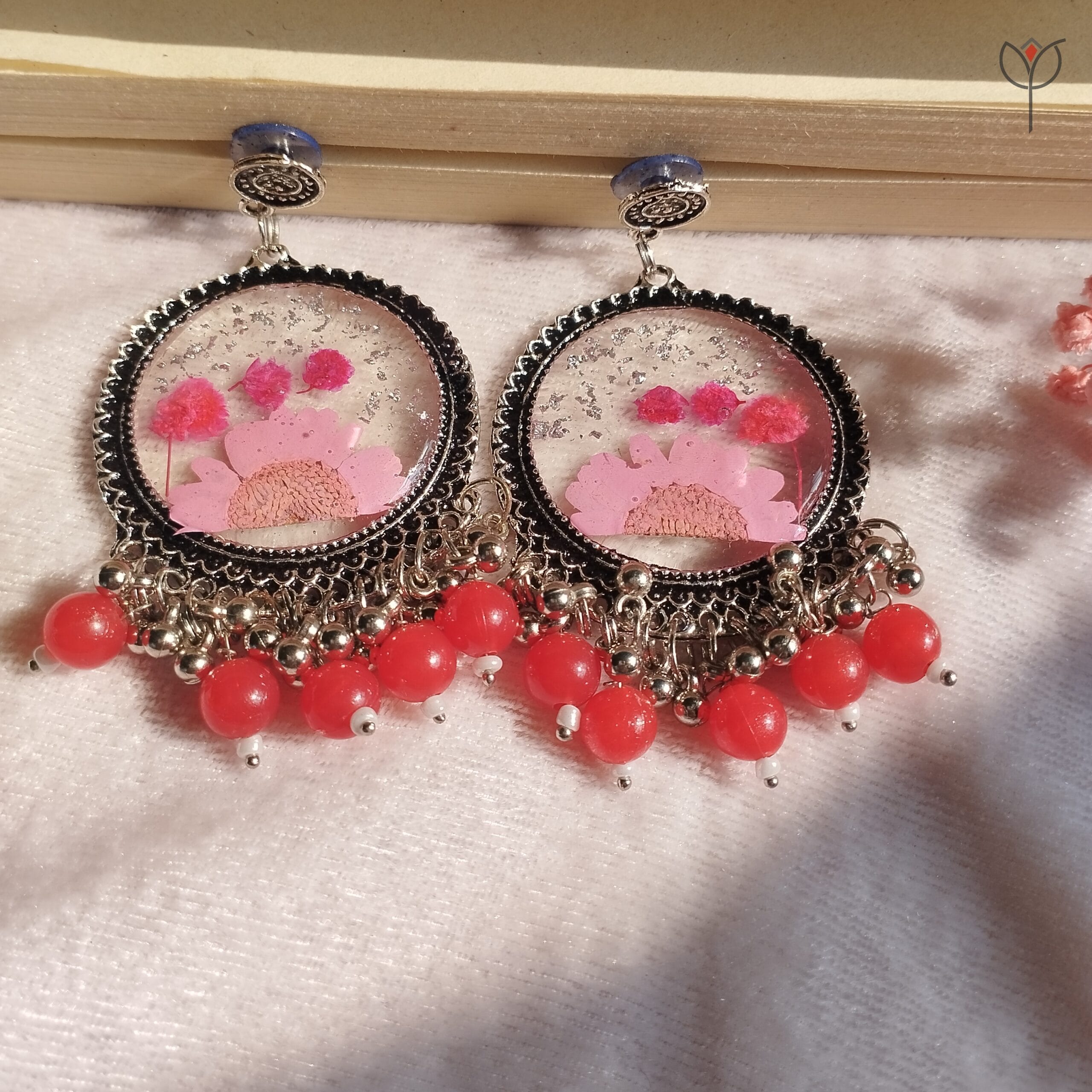 flower-fiesta-resin-jhumka-handcrafted-floral Handcrafted floral resin jhumka