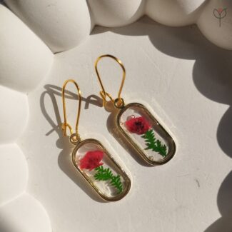 Forest Breath Earrings made with real dried flowers