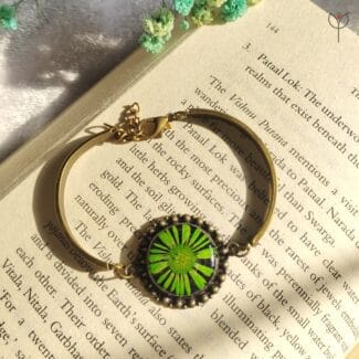 Forest Pulse Aster resin bracelet real aster flower