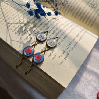Forever Remembered hair clips with real dried flowers