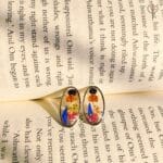 Garden Whisper Earrings with real preserved flowers front look