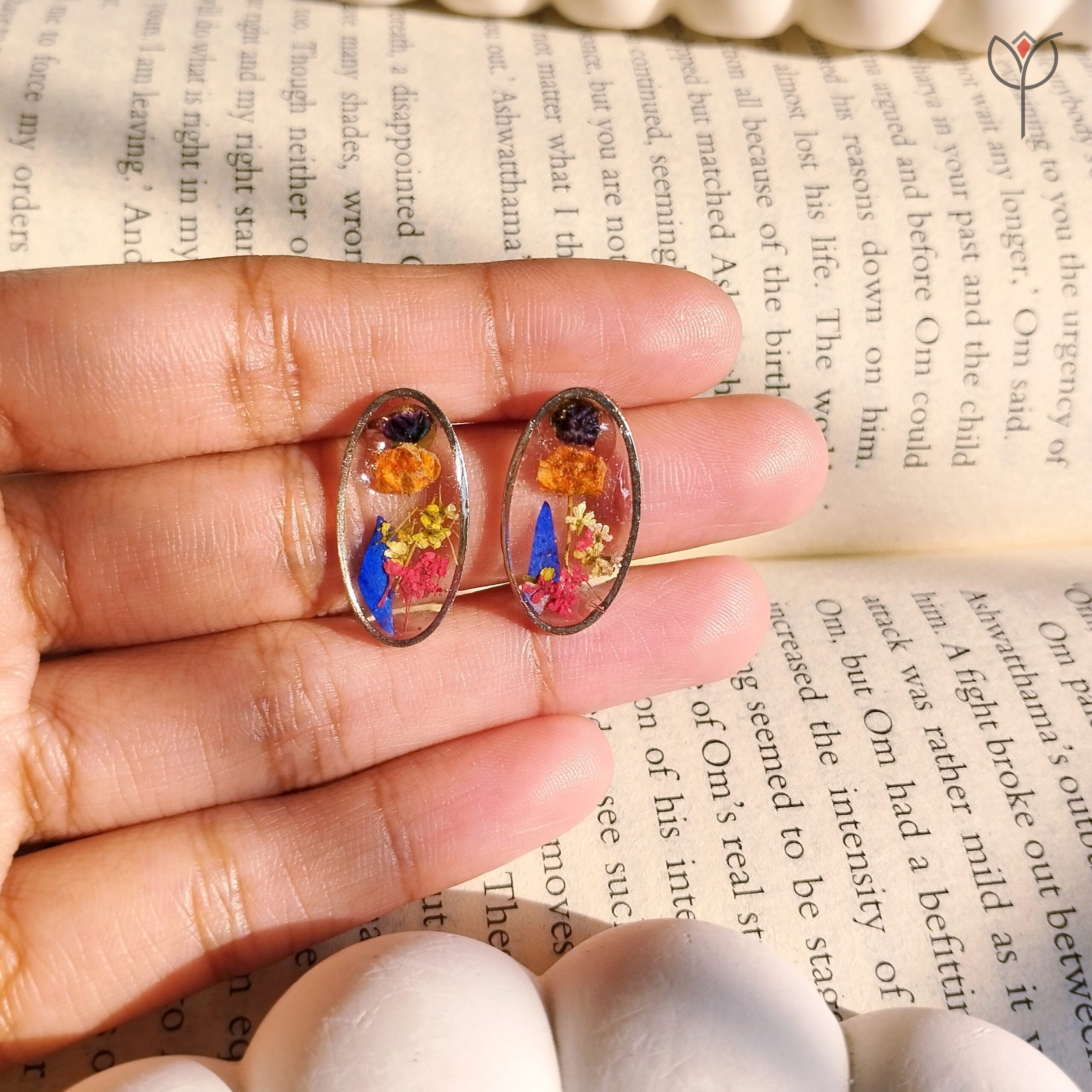 Handmade Garden Whisper floral resin earrings