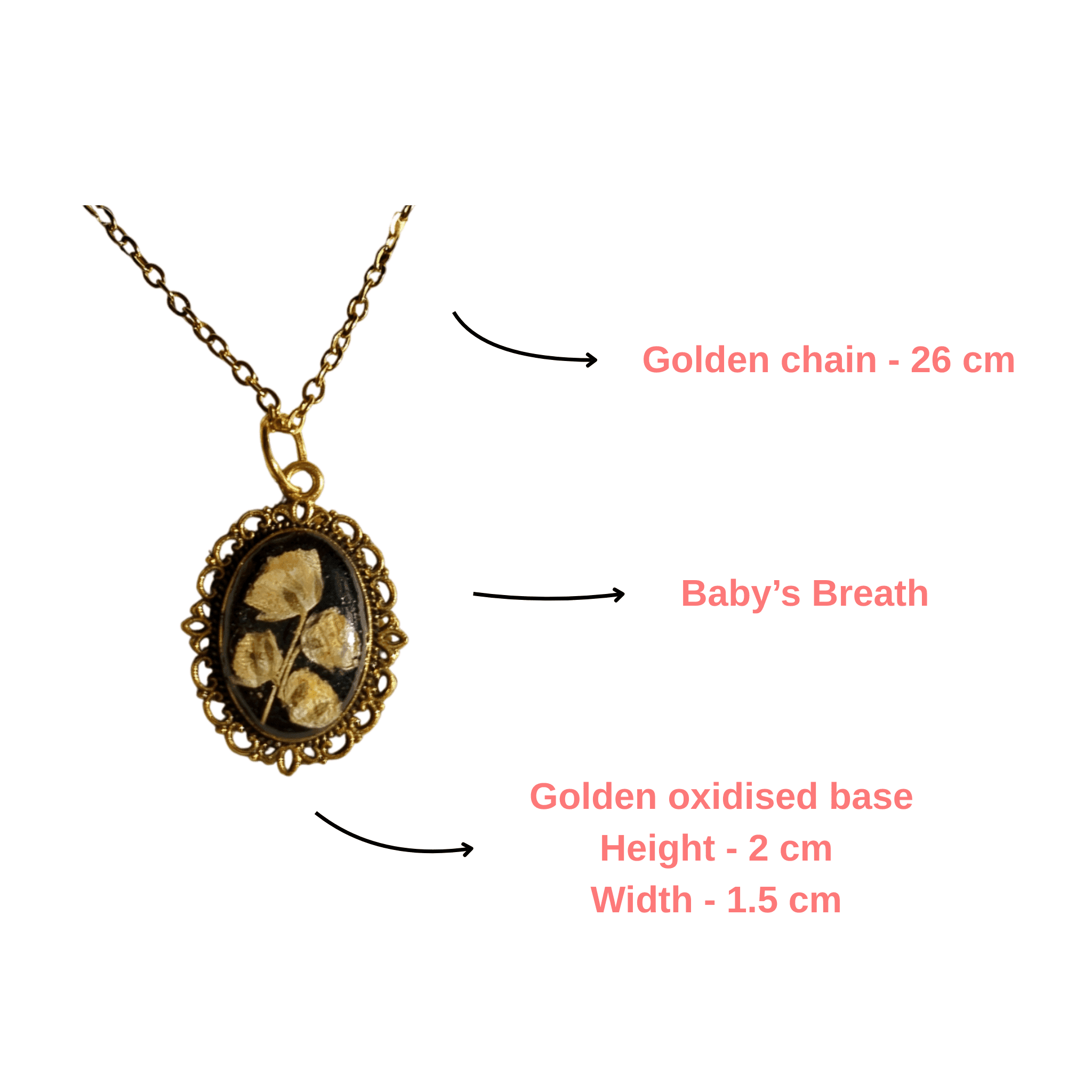 gold-babys-breath-resin-pendant-detailed Resin Gold Baby's Breath Pendant details