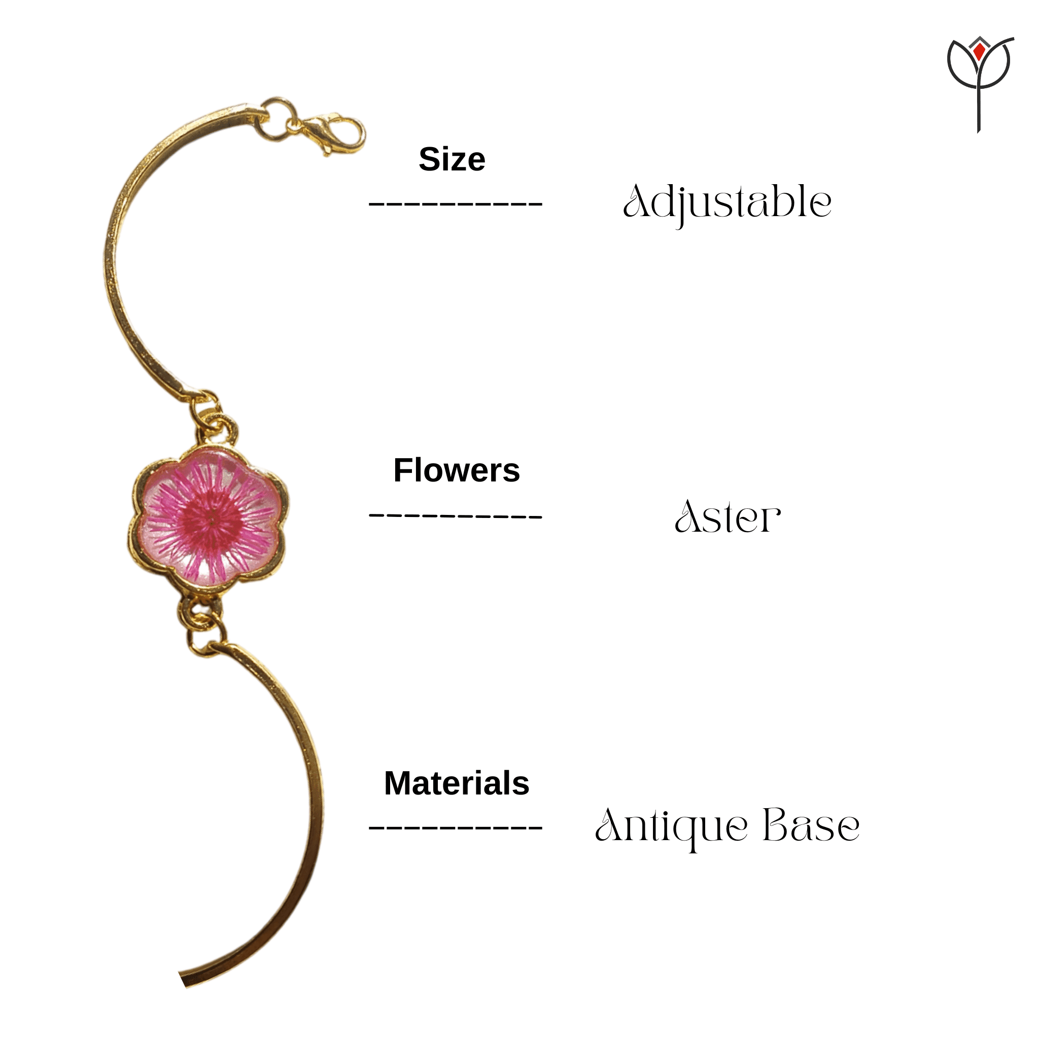 Golden frame bracelet details