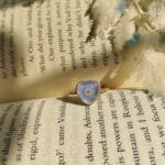 Golden Promise Ring made with real forget me not