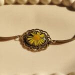 Handcrafted Golden Quietude resin bracelet