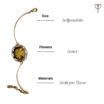 Resin bracelet with antique gold finish
