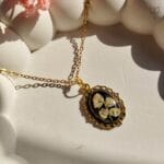 Handmade Gilded Breath floral pendant