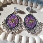 Elegant lavender lace jhumka earrings for women