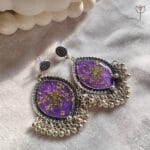lavender lace jhumka made with real flowers