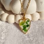 Heart-shaped resin pendant
