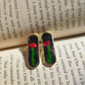 Leafbound resin earrings made with real flower