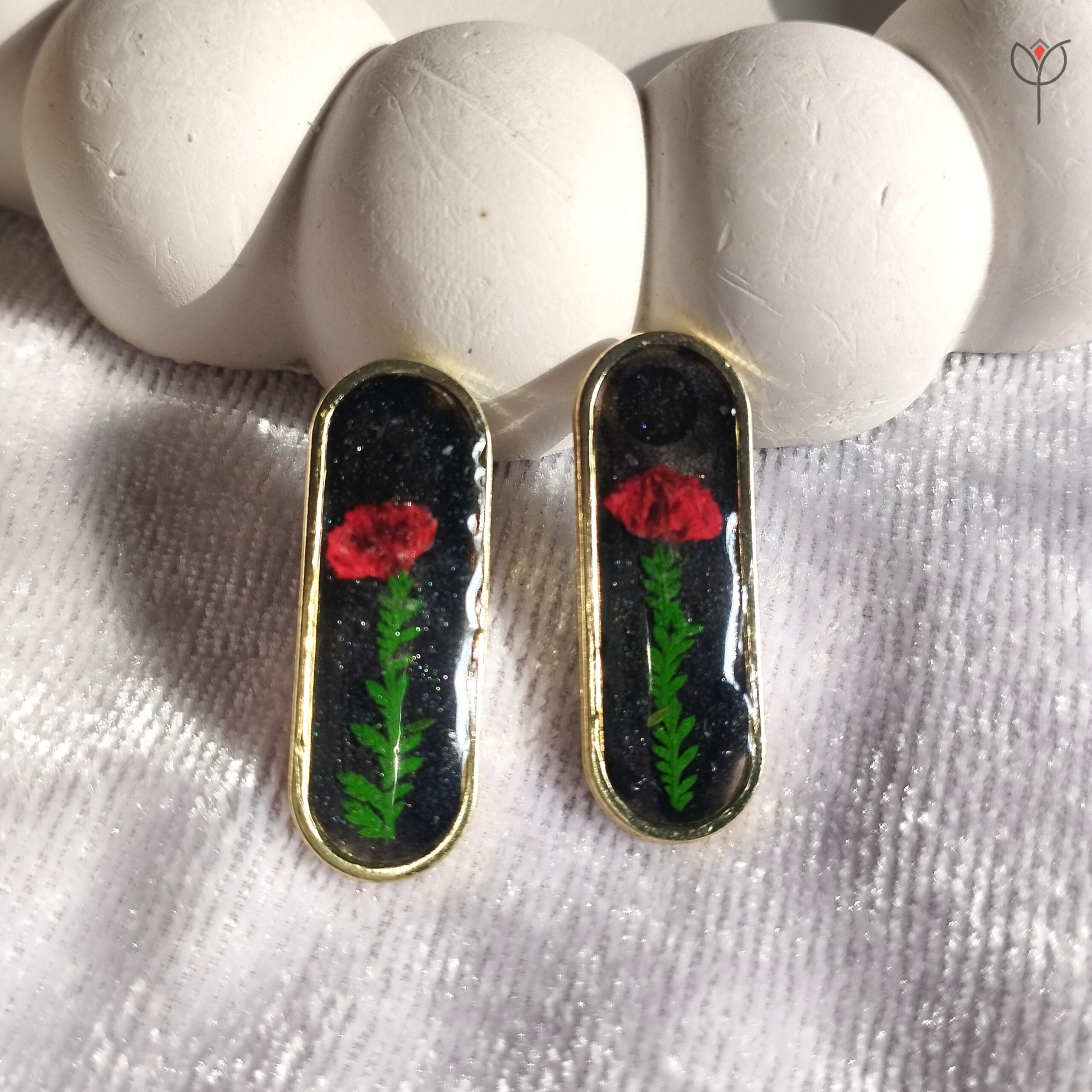 Minimal nature-inspired Leafbound resin earrings