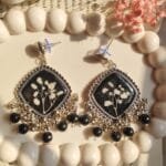 Elegant Midnight Floral jhumka real flower