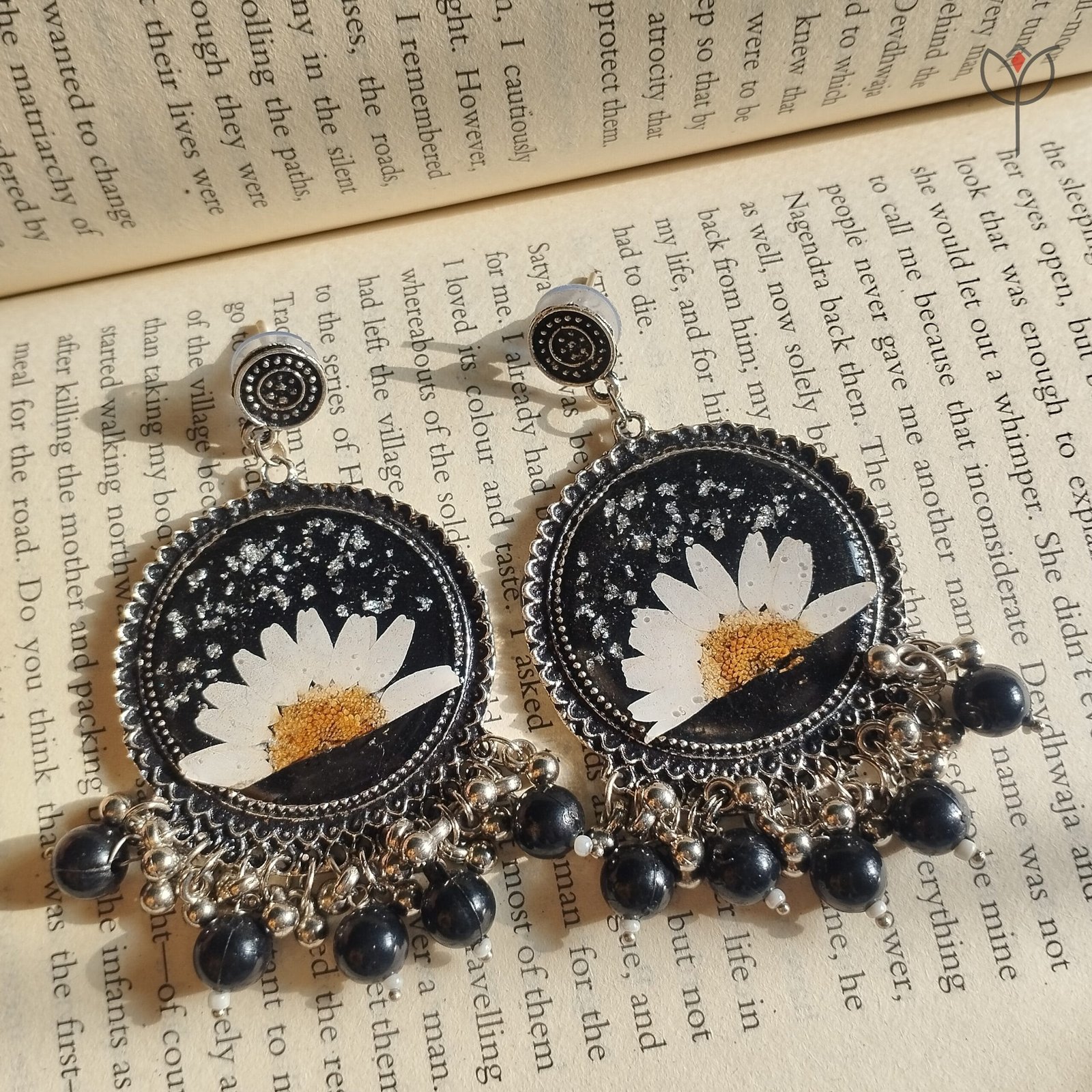 moonlit-resin-jhumka-handmade-flower-jewellery Handmade Moonlit Resin Jhumka