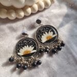 Moonlit Resin Jhumka made from real flower