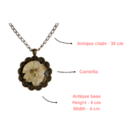 Moonveli Camellia Resin Pendant details