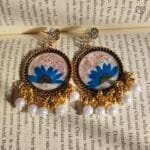 Resin floral Neel Mayuri Jhumka