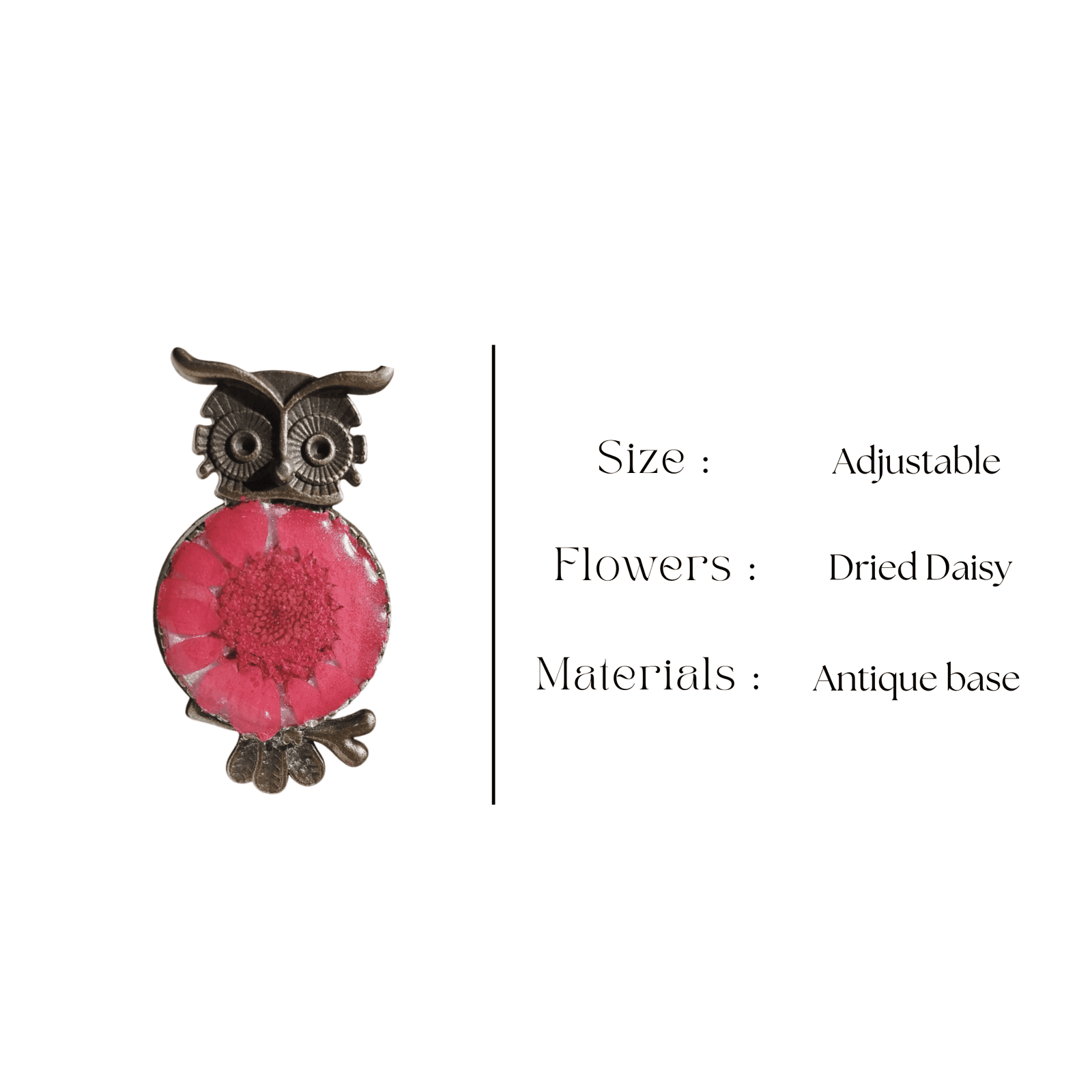 owl-of-bloom-ring-antique-owl-design Antique owl ring with dried flowers